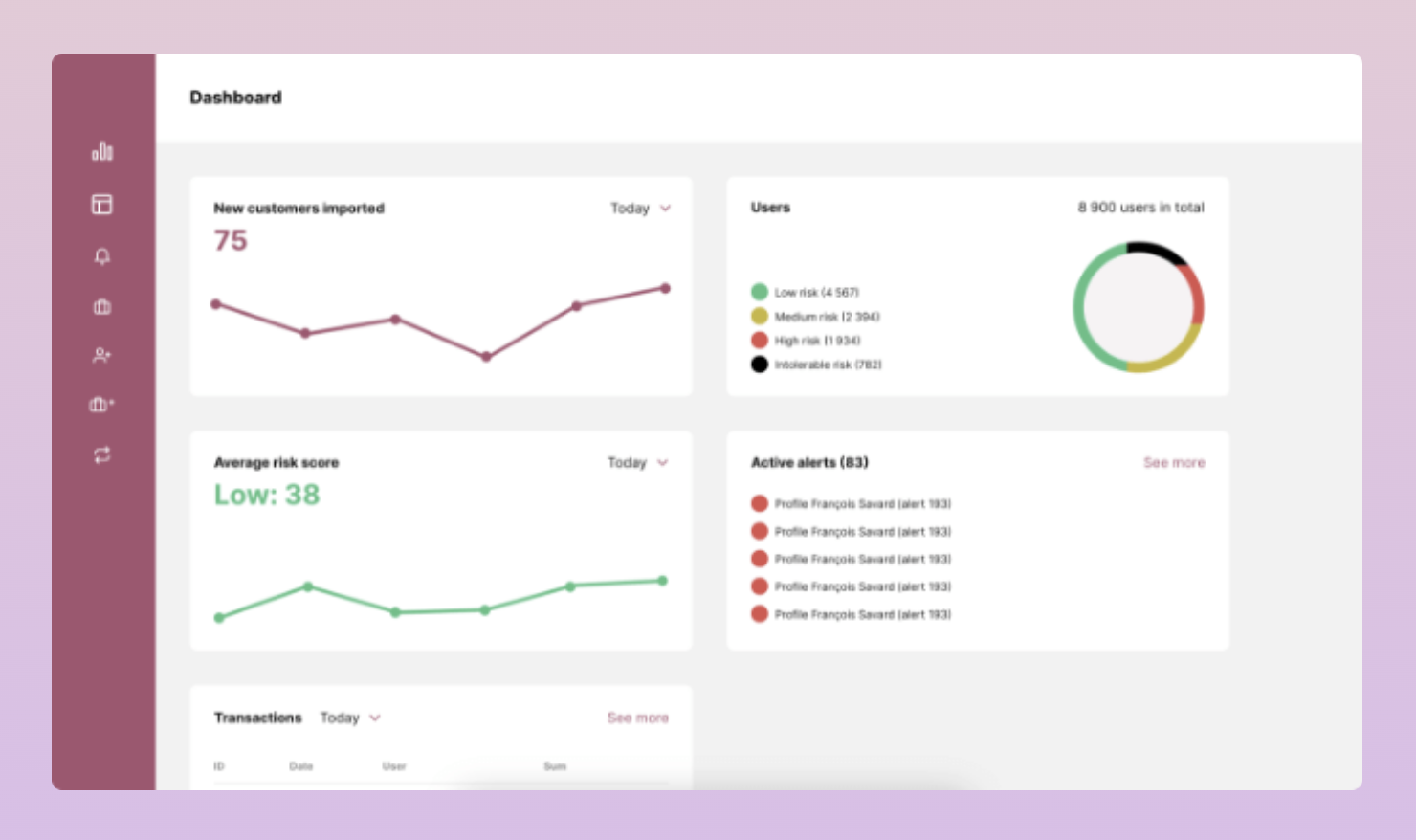 screenshot of Kyros AML Compliance Suite